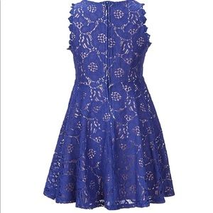 Girls size 12 Two-Tone-Lace Fit-And-Flare Dress in Blue.
